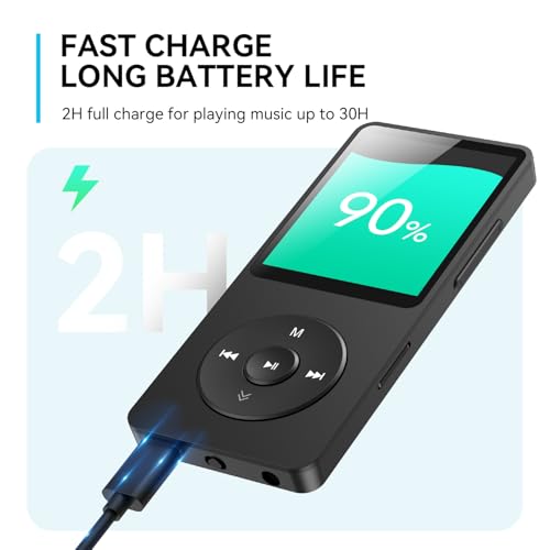 MP3 Player with Bluetooth 5.3, 1.8 Inch Screen, FM Radio, Voice Recorder I138