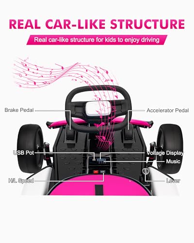 24V Electric Drift Go Kart for Kids 6-12, 2 Speed, Max Load 110lbs G207