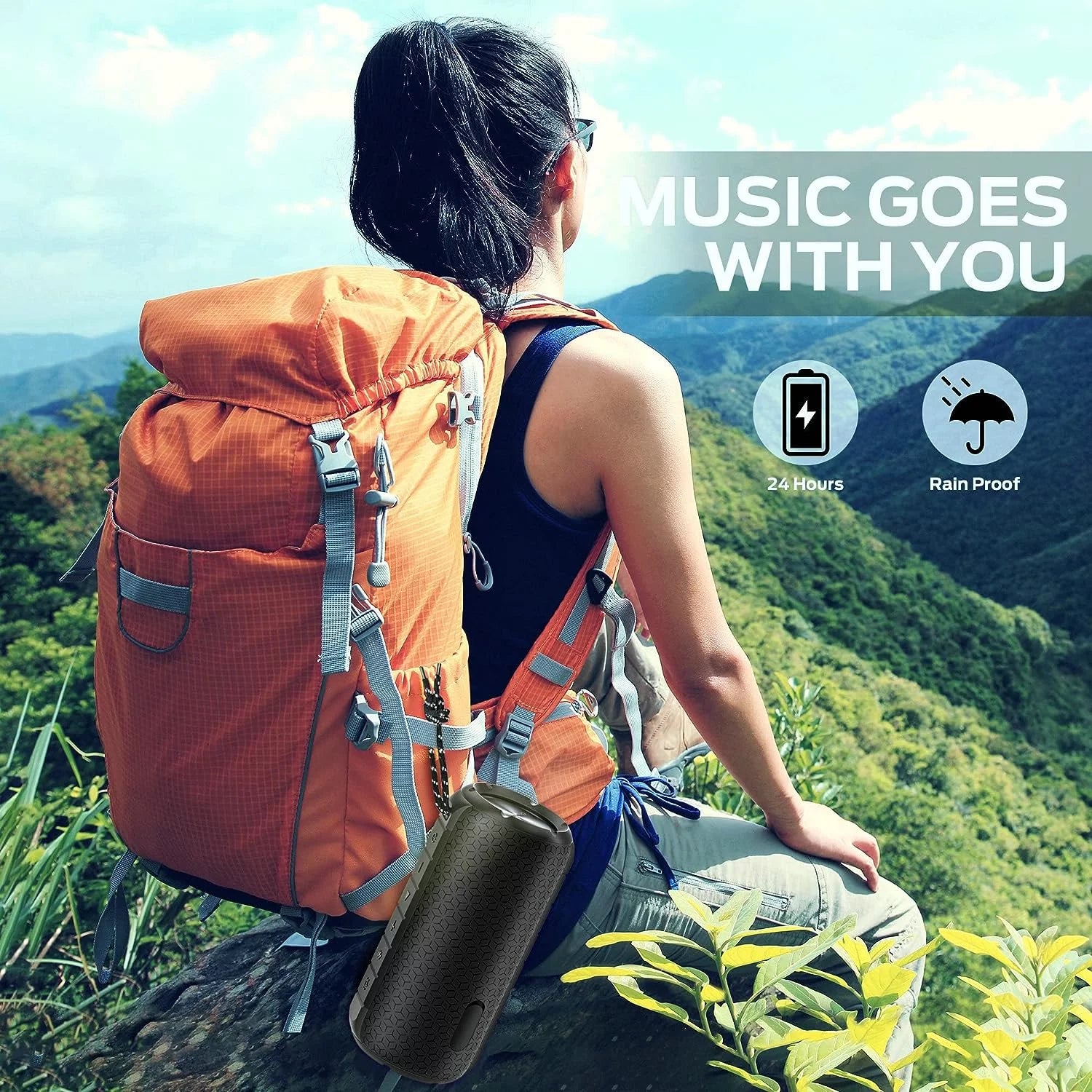 Portable Bluetooth Speaker with 24W Stereo Sound and RGB Lights V4511