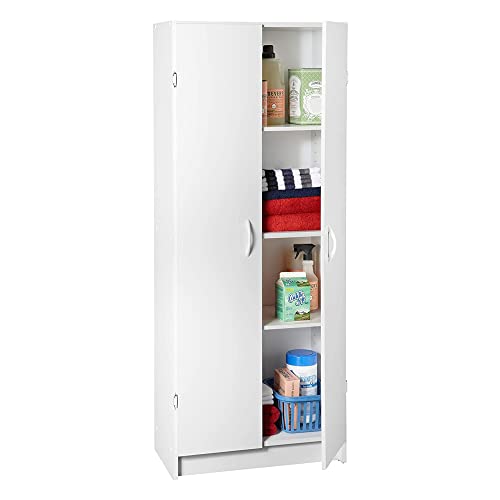Pantry Cabinet with 2 Doors and Adjustable Shelves, White D388846