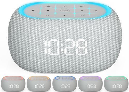 White Noise Sound Machine Alarm Clock with Bluetooth Speaker Q9962