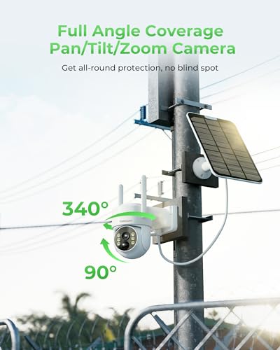 Solar Security Cameras Wireless Outdoor with 10" Monitor, 2K Color Night Vision, 2-Way Audio C3117