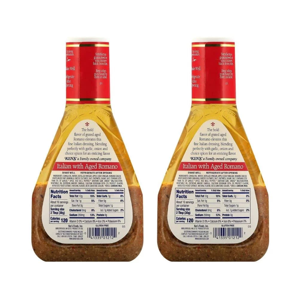 Italian Dressing with Aged Romano, 16 oz (Pack of 2) W768381