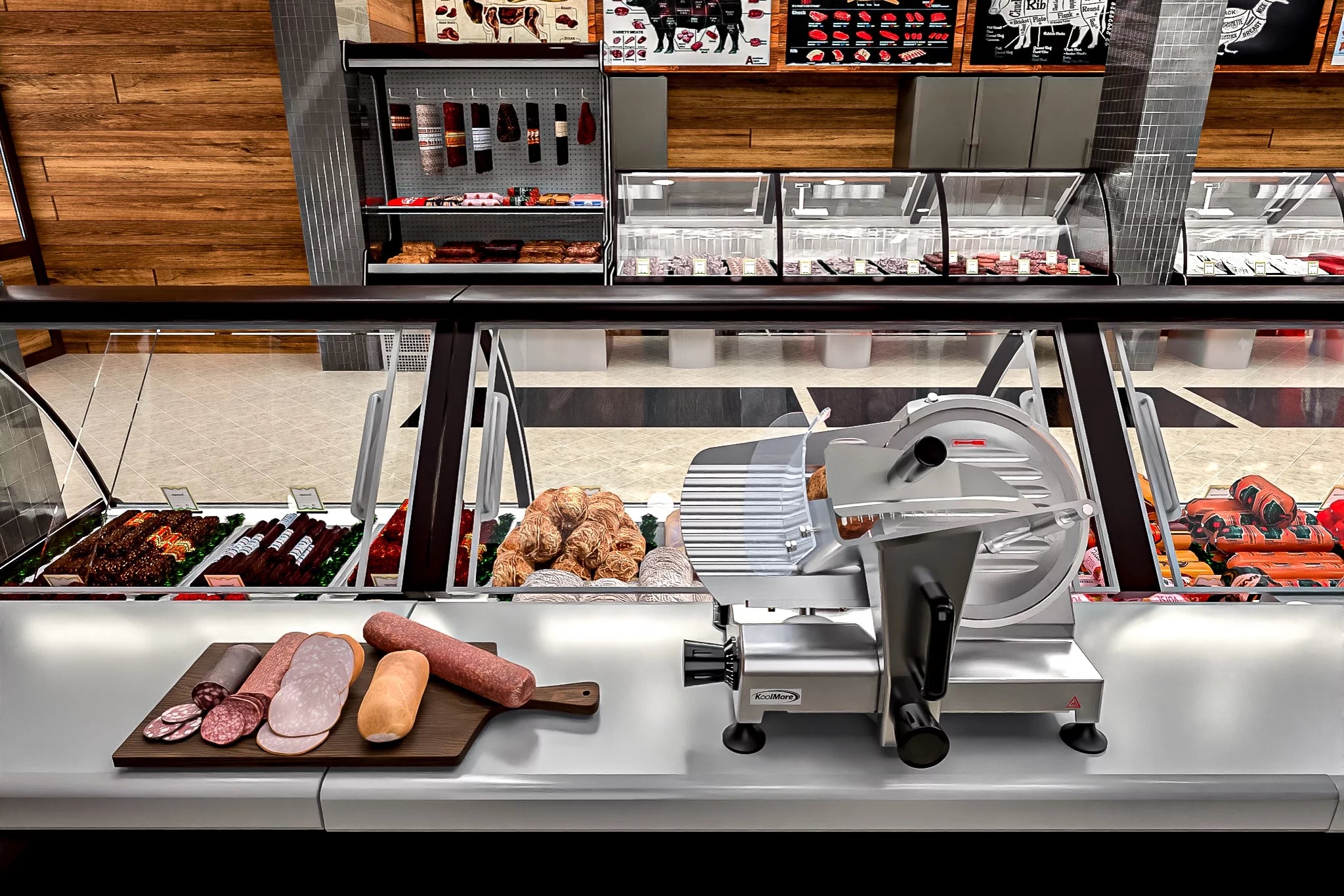 Commercial Deli Meat Slicer with 10" Carbon Steel Blade, Adjustable Thickness G34284