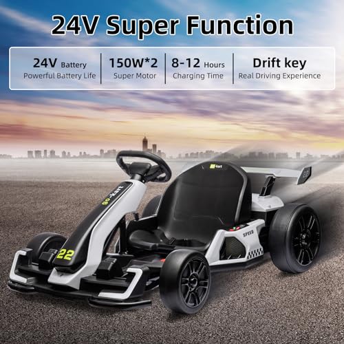 Kids Electric Drift Go Kart with Adjustable Seat A945