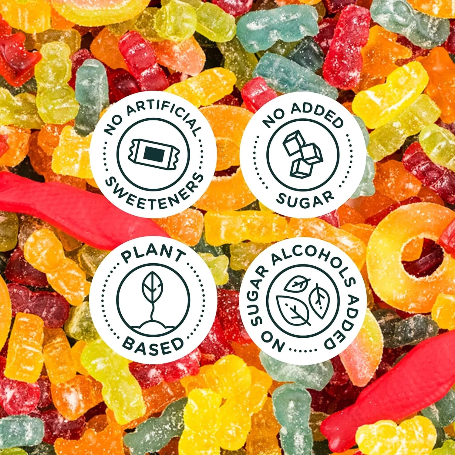 Low Sugar Candy Variety Pack, Sweet Fish, Sourmelon Bites, Peach Rings, 1.8oz (Pack of 8) X651116