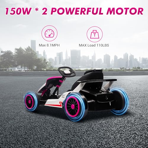 Electric Drift Kart with Adjustable Seat, 24V Ride On Toy for Kids G7951