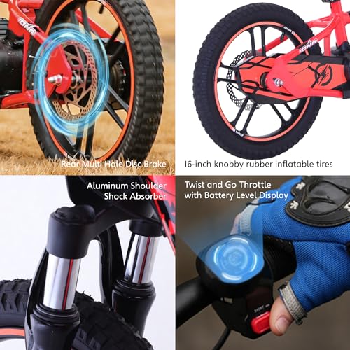 Electric Dirt Bike for Kids Aged 3-6, 170W Motor, 24V Battery, 12IN Tires M30914