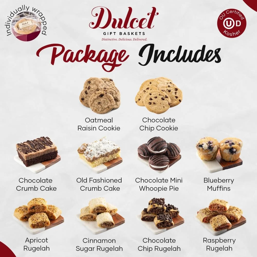Holiday Baked Goods Box – Gourmet Bakery Dessert Tin with Whoopie Pies, Cookies, Crumb Cake O422545
