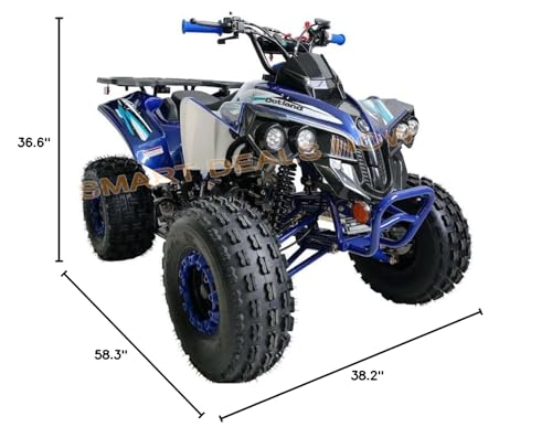 125cc ATV Quad with Reverse, Double Headlights, 19/18 Inch Tires, Green B155511