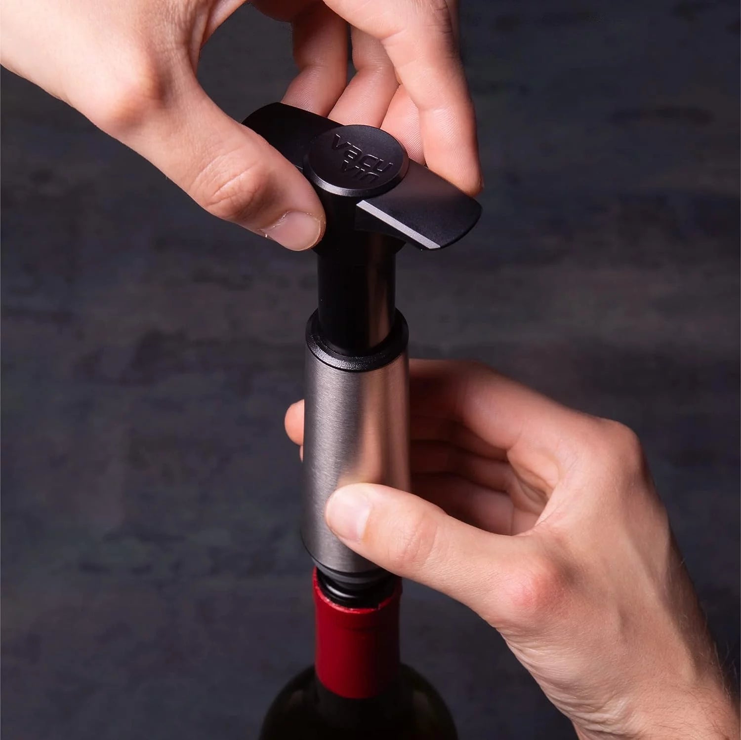 Wine Saver Pump with Vacuum Stoppers, Stainless Steel, Reusable U25002