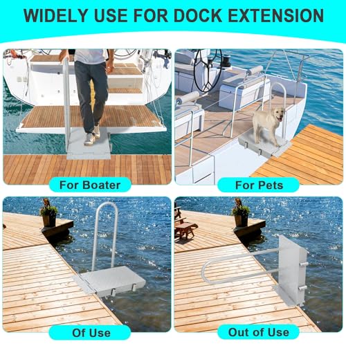 Boat Boarding Platform with Handrail and Folding Dock Step A57156