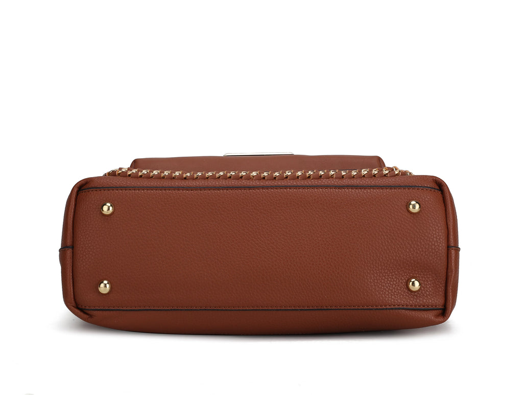 Vegan Leather Women's Shoulder Bag with Crossbody Pouch X4494