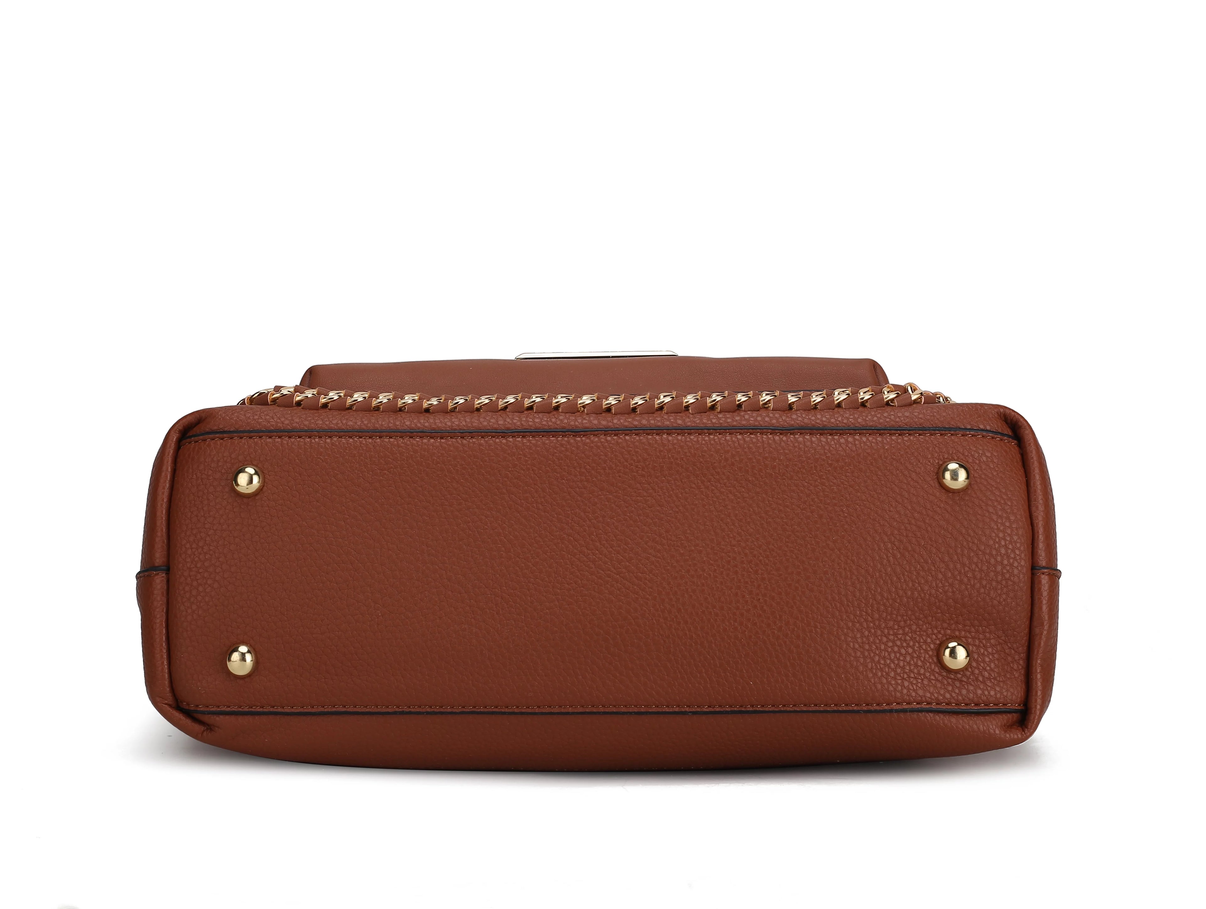Vegan Leather Women's Shoulder Bag with Crossbody Pouch X4494